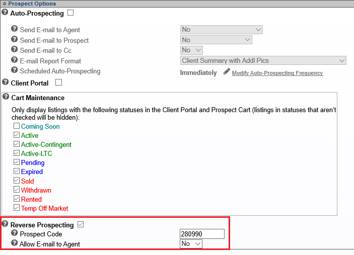 Set up Reverse Prospecting